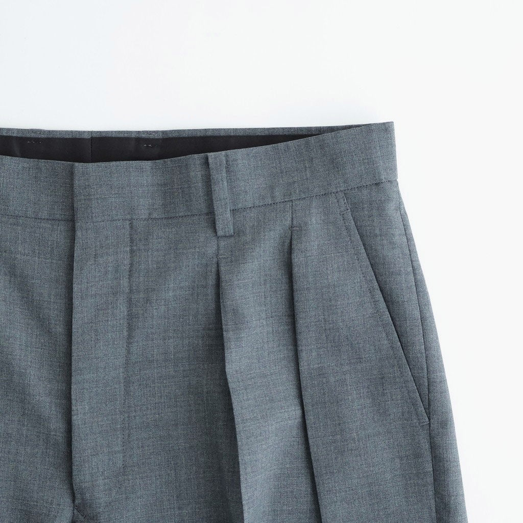 Wool Tropical 2tuck Wide Tapered Trousers #TOP Gray [NEP-SS2605]