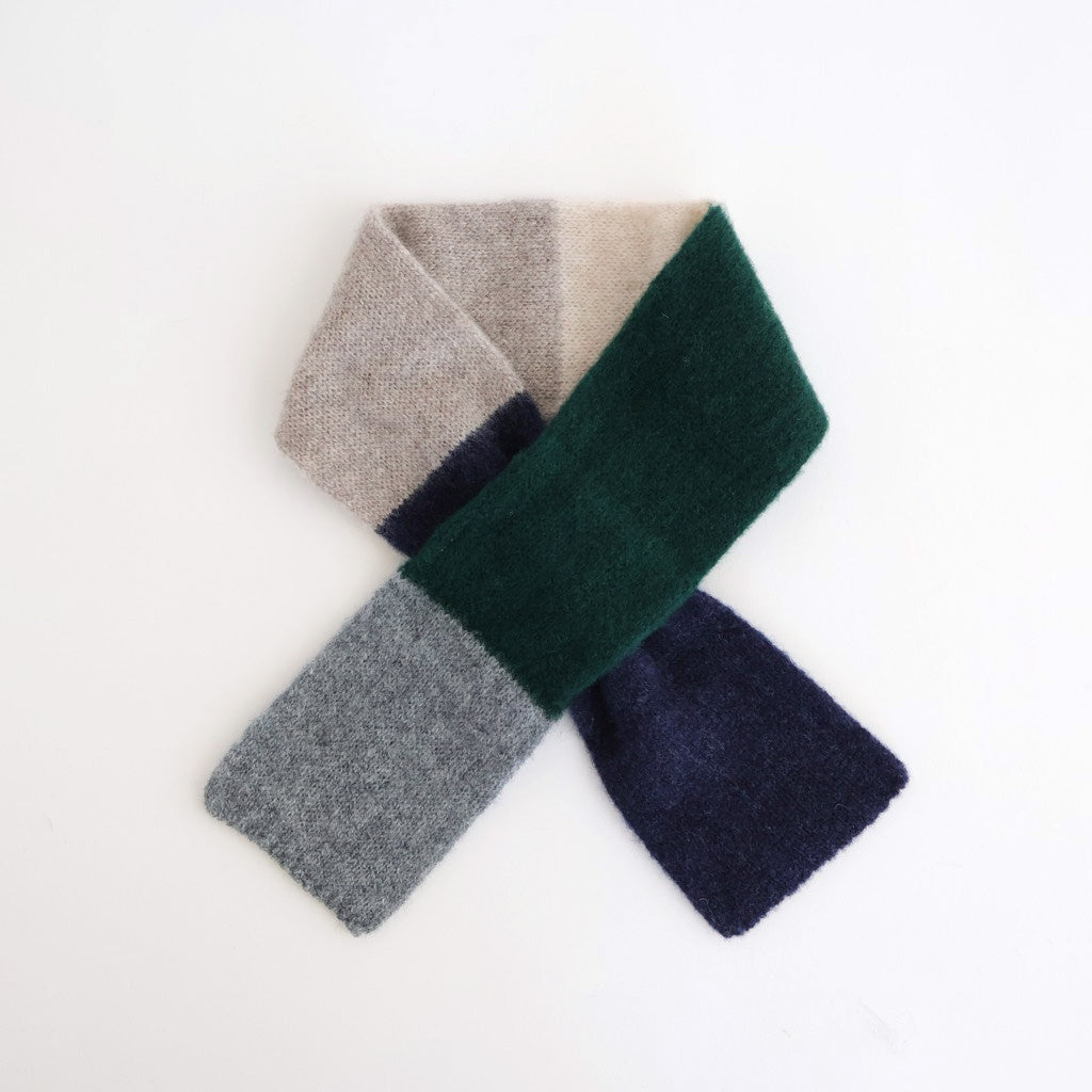 Rambling Brushed Wool Scarf #Dark Green Multi [6053-2701]