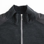 Light Merino Wool Half Zip Sweater #Charcoal Grey [6061-1202]