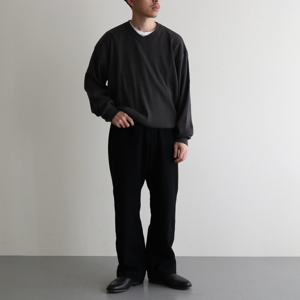 V-NECK SILK NEP RIBED TOPS #PEWTER GREY [242OJ-CT09] – Diffusion