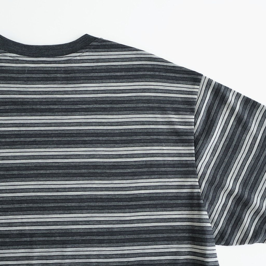 CREW NECK TEE #GRAY BORDER [M26A12CS02B]
