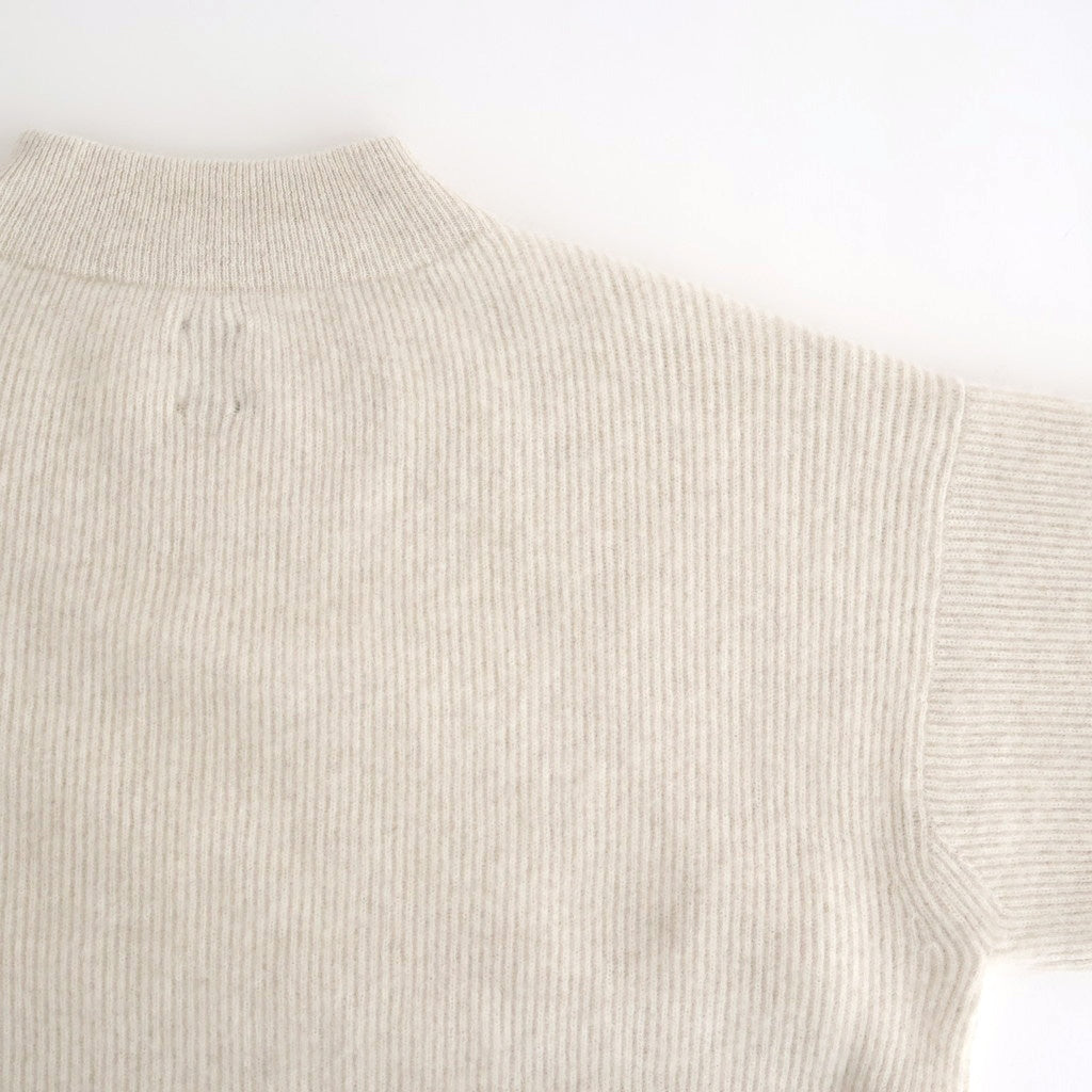 CASHMERE FOX FINGERHOLE BOAT NECK #IVORY [BN-25FL-041]