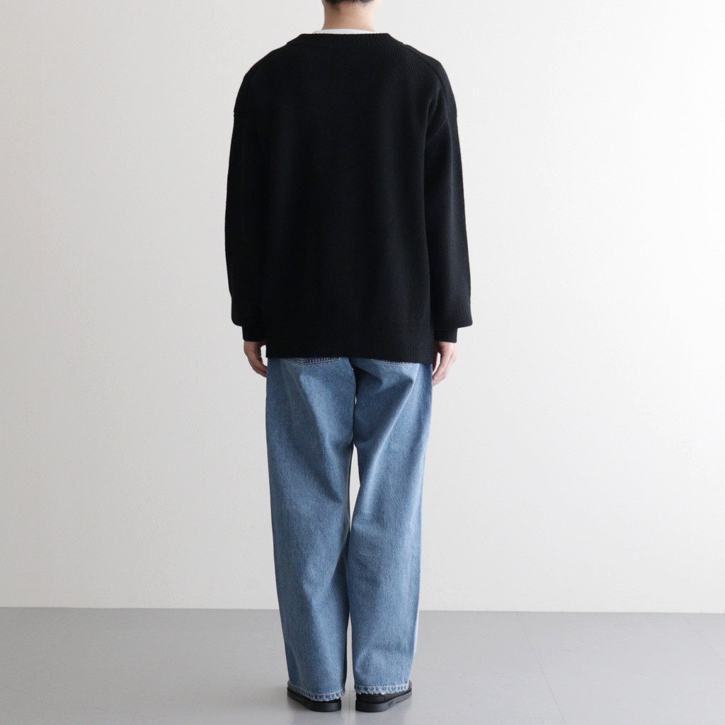 Yak Washi V-neck #Black×Black [NEP-AW2518UNI]