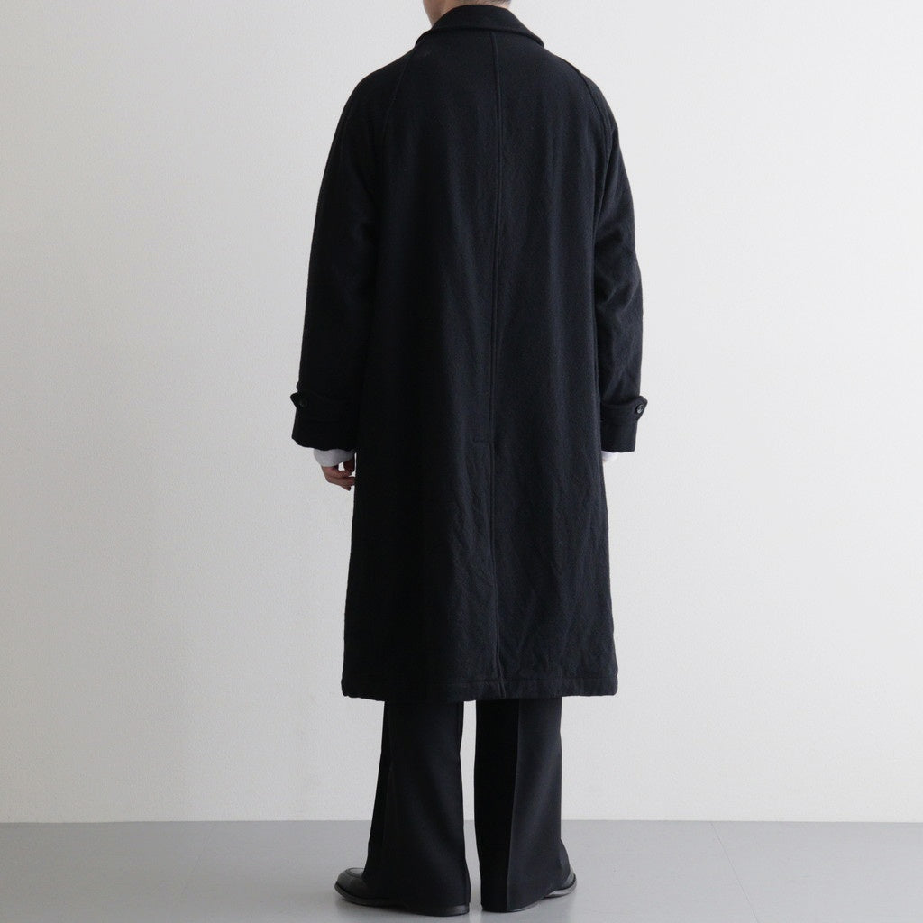Classic Wool Balmacaan Coat #BlackNavy [BHS25F009]