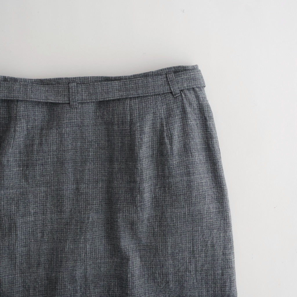 Mix Heather Cotton Wrap Belted Skirt #HeatherCharcoal [BHSW26S7HEG]