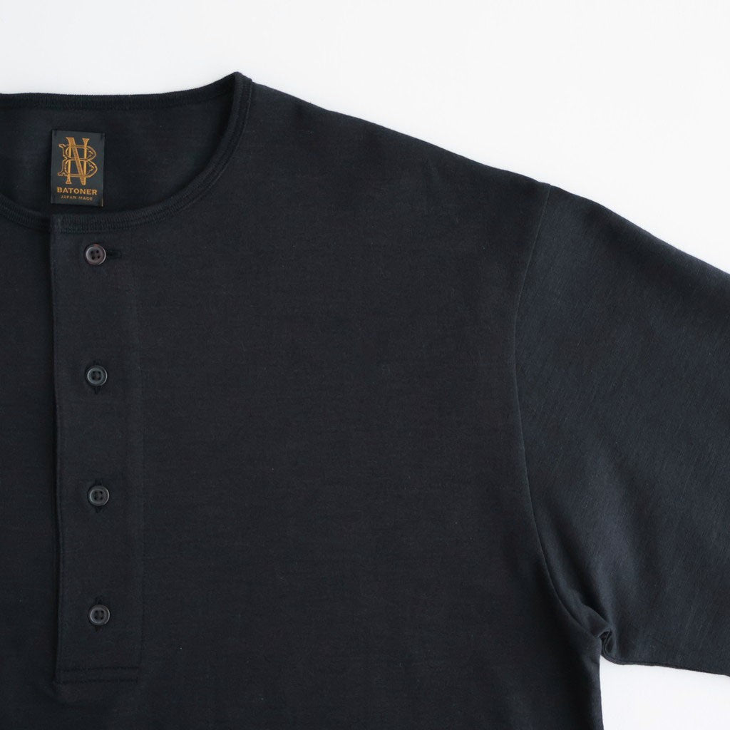 SLUB MIX SLEEPING LONG SLEEVE T-SHIRT #BLACK [BN-26SM-049