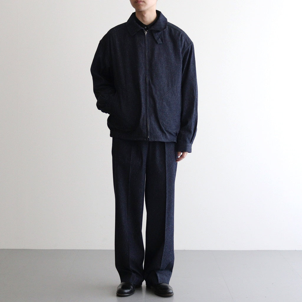 DOUBLE-PLEATED SMARTY TROUSER #INDIGO DENIM [251OJ-PT02]