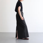 Cotton Serge Belted Skirt #InkBlack [BHSW25F7]