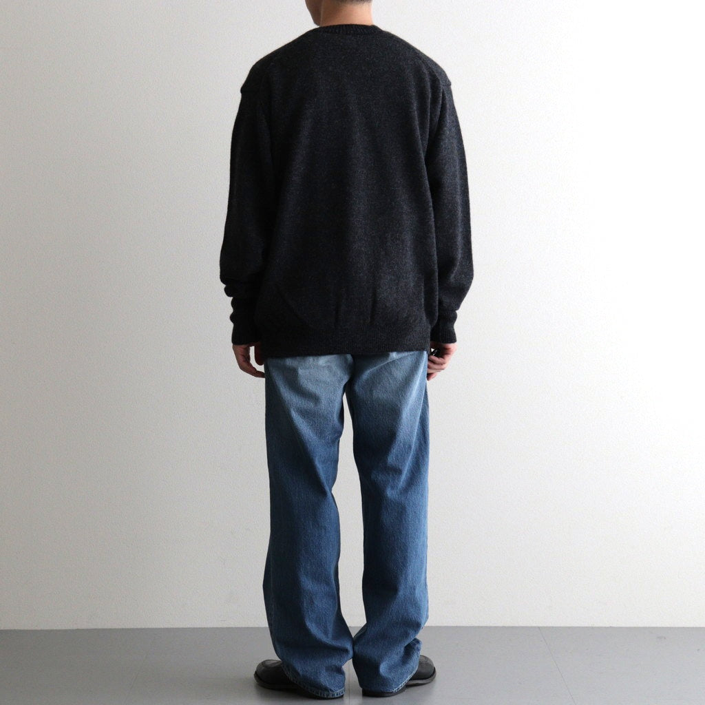 BABY ALPACA KURUMI TENJIKU V CARDIGAN #CHARCOAL [BN-25FM-059]