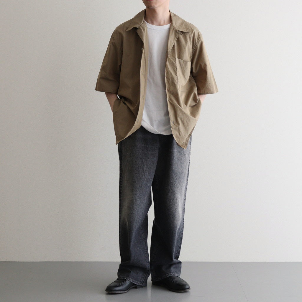 Chambray Open-Collar Shirt #OliveBeige [BHS25S021]