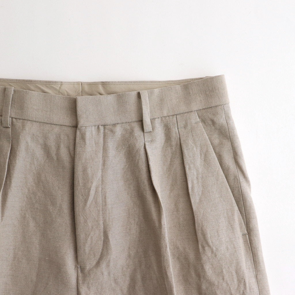 W/Li 2tuck Wide Tapered Trousers #BEIGE [NEP-SS2503M]