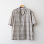 OPEN COLLAR S/S SHIRT #SAGE CHECK [M26A18SH02B]