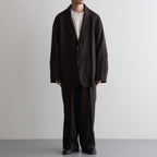 SINGLE PLEAT WIDE TROUSERS #BROWN BIRD’S-EYE [M26C10PT02C]