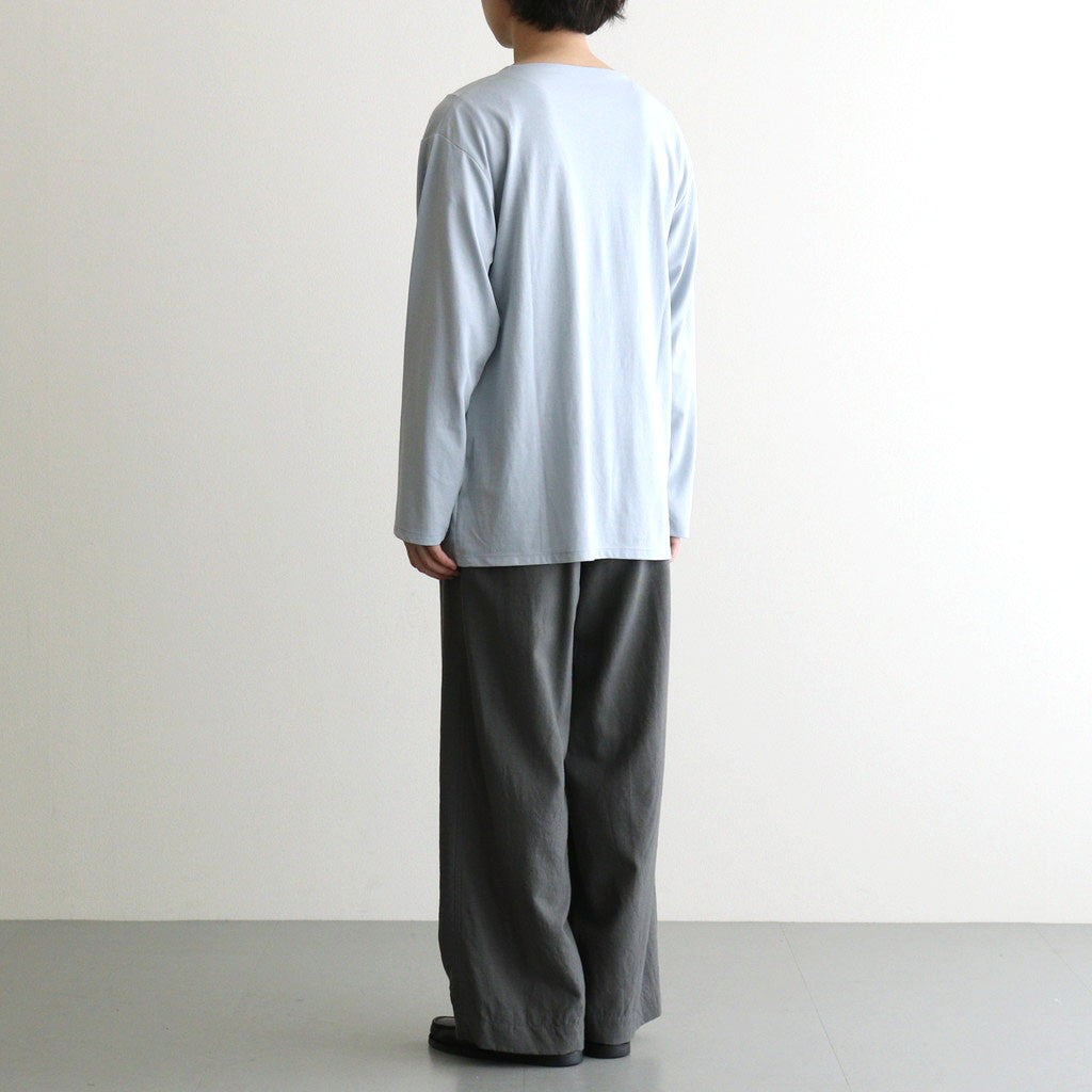 Wool Cupro Easy Wide Trousers #Khaki Gray [NEP-SS2606]
