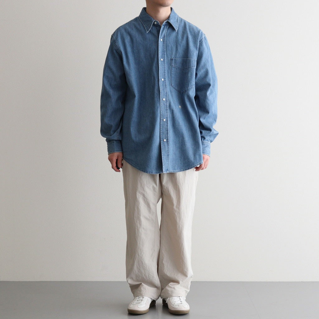 Regular Collar Light Denim Shirt #Indigo [S25SG087]