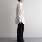 Grandad Collar Dobby Stripe Shirt #Off White [6061-1103]