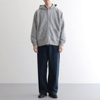 ZIP-FRONT ATHLETIC HOODIE #PEWTER [252OJ-CT06]