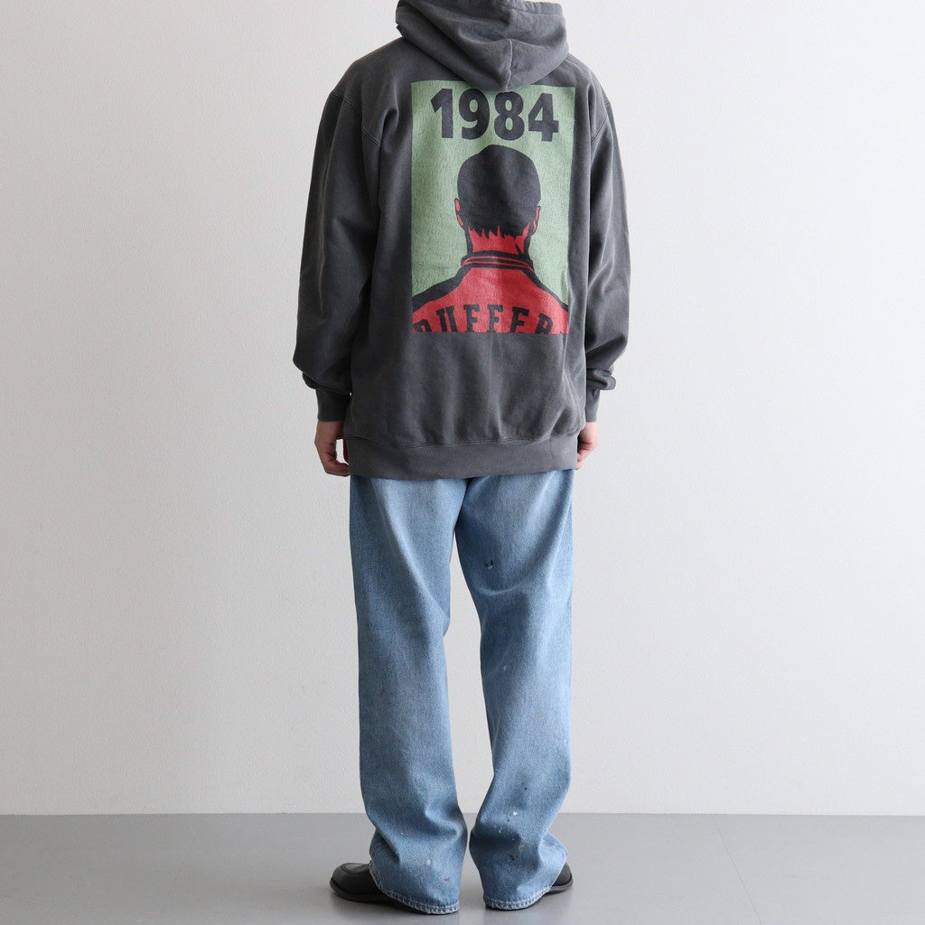 1984 PRINT PIGMENT HOODIE #CHARCOAL [DNA26T04]