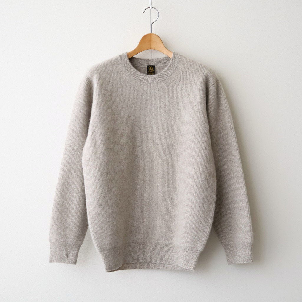 CASHMERE FOX CREW NECK #MIX BEIGE [BN-26FM-060]