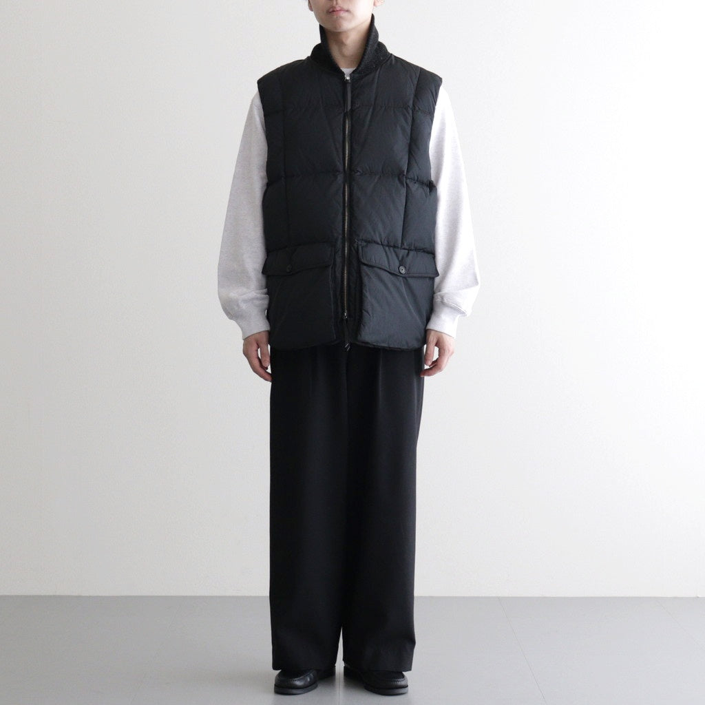HIGH-COUNT SILK PUFF VEST #BLACK [252OJ-VT02]