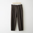 SINGLE PLEAT WIDE TROUSERS #BROWN BIRD’S-EYE [M26C10PT02C]