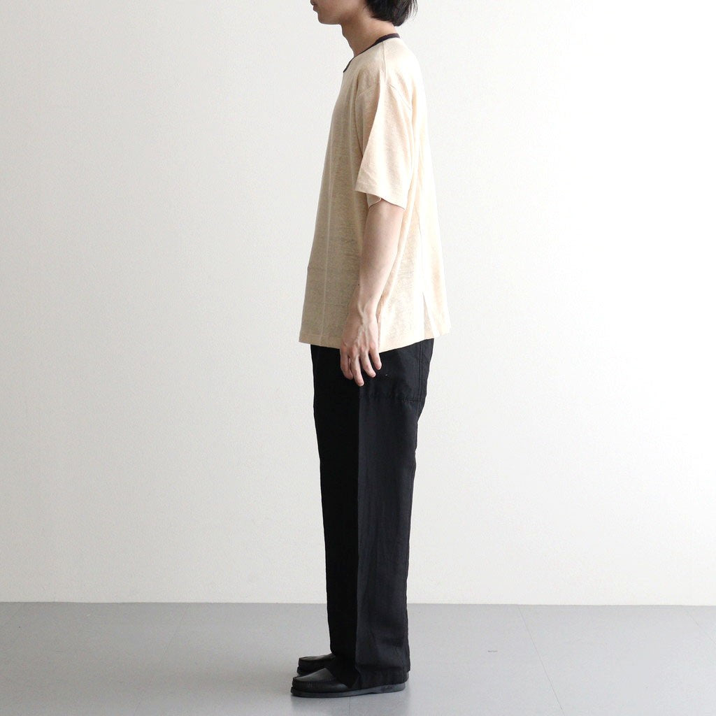 NORMANDY LINEN T-SHIRT #BEIGE×BROWN [BN-26SM-071]