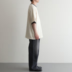 Co/Silk Nep Ringer Tee #Ivory-BODY×Black [BHS25S039]