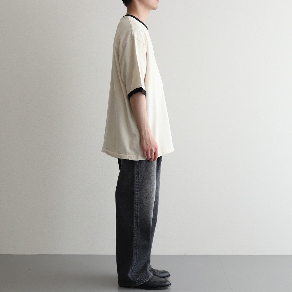Co/Silk Nep Ringer Tee #Ivory-BODY×Black [BHS25S039]
