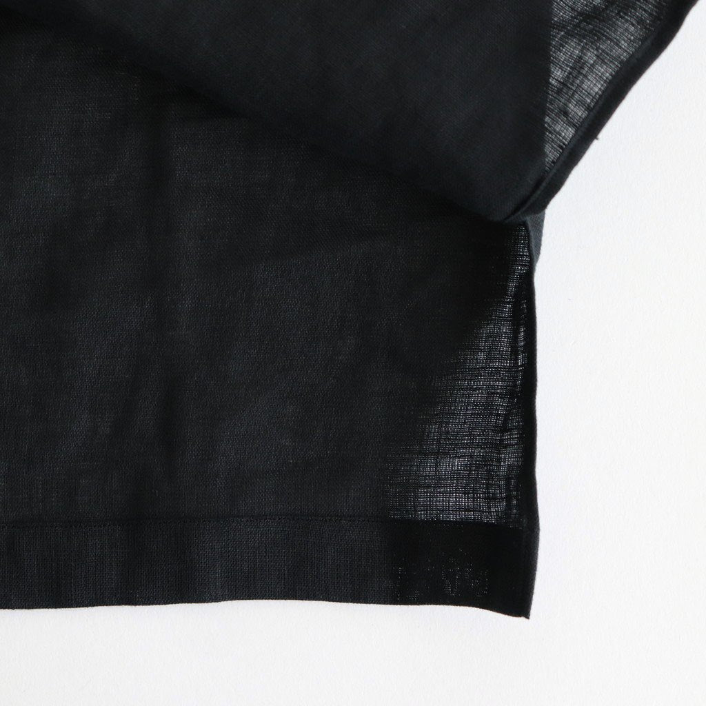 NEW OPEN COLLAR S/S SHIRT #BLACK [A25B05SH01B]
