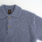 PURE MOHAIR SHAGGY POLO #SAX GRAY [BN-25FL-053]