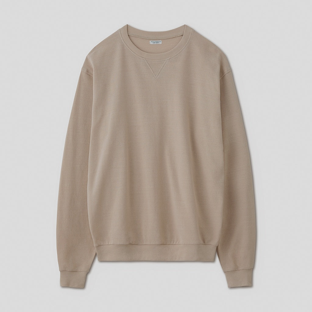 SEED STITCH LONG SLEEVE TOP #SAND BEIGE [PMAT-CL03]