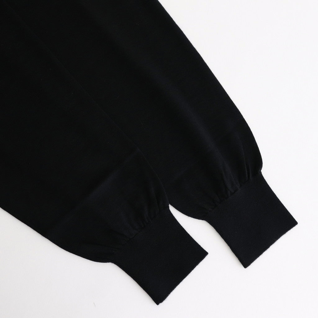 Wool Cashmere Silk Knit Crew Neck #Black [BHS24F021]