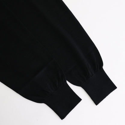 Wool Cashmere Silk Knit Crew Neck #Black [BHS24F021]