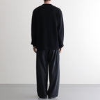 SOLID WOOL RIB CREW NECK #BLACK [BN-25FM-042]