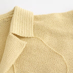 Cotton Fancy Yarn Crochet Collar Knit Jacket #Custard [NEP-SS2628]