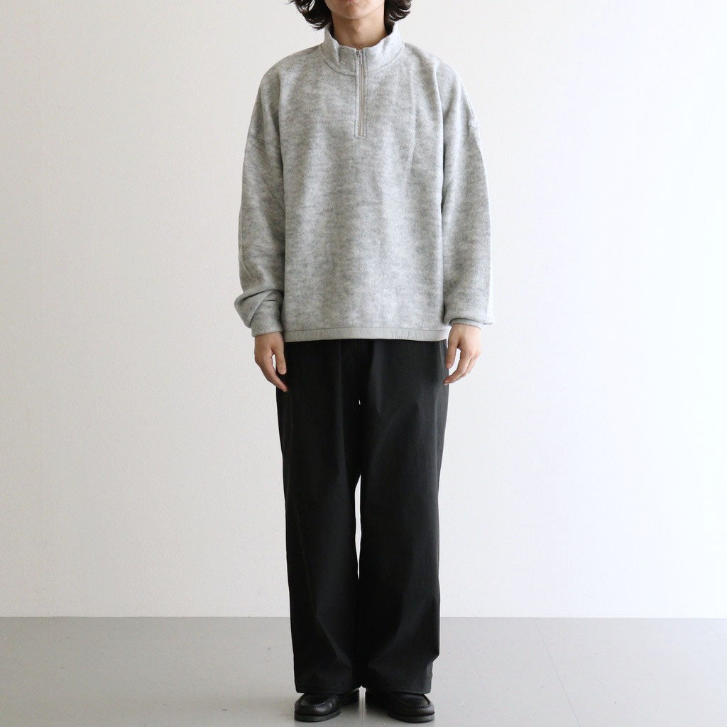 THERMAL FLEECE HALF ZIP TOP #LIGHT GREY [SM62MC002]