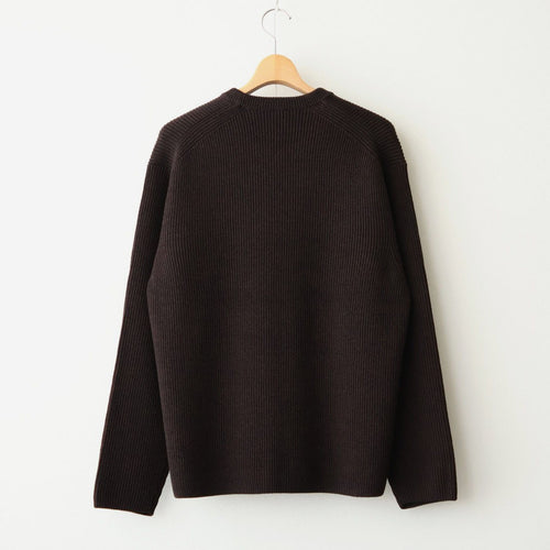 SOLID WOOL RIB CREW NECK #ROSEWOOD [BN-26FM-051]