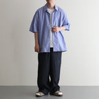 Chambray Open-Collar Shirt #Saxe [BHS25S021]