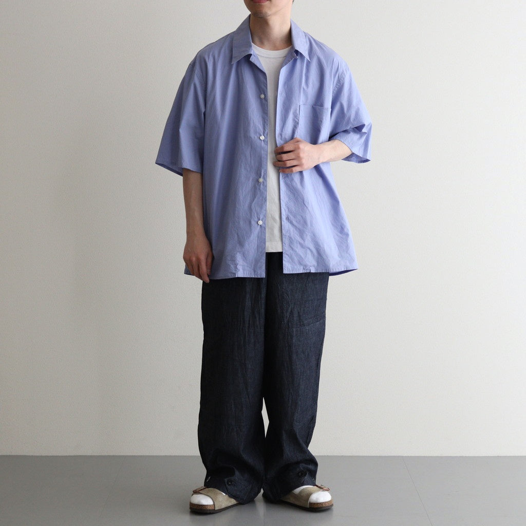 Chambray Open-Collar Shirt #Saxe [BHS25S021]