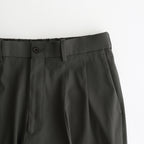 CLASSIC FIT DOUBLE PLEATED TROUSERS #DARK OLIVE [A25A05PT01C]
