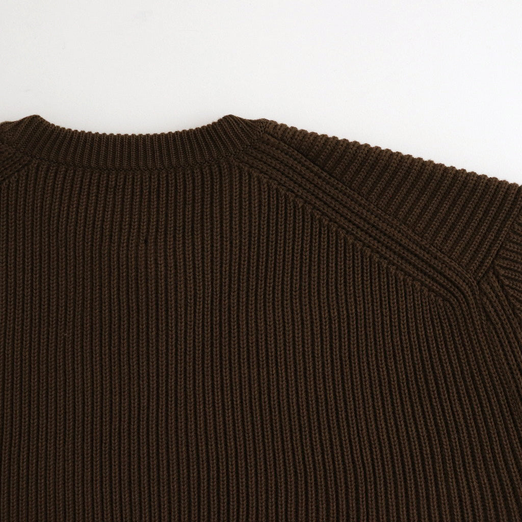 SOLID WOOL RIB CREW NECK #OLIVE [BN-24FM-042]