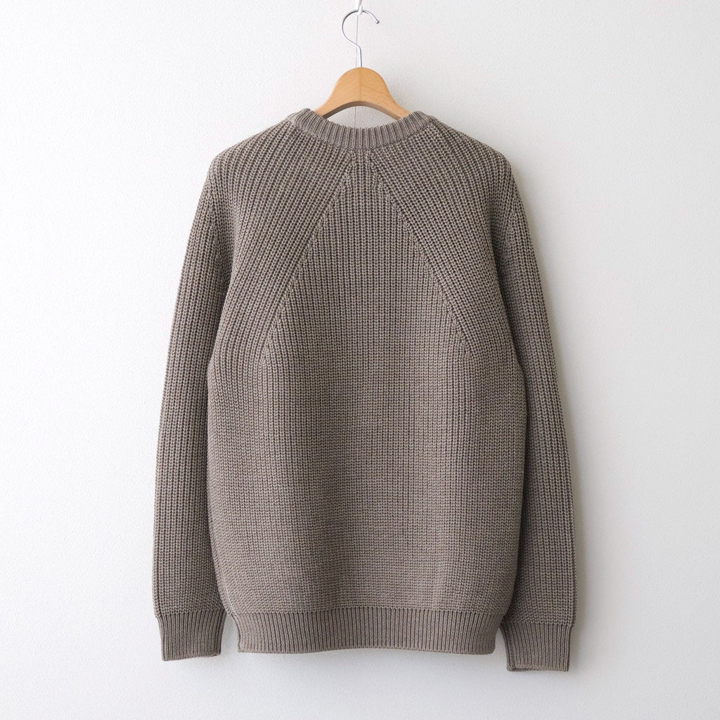 SIGNATURE CREW NECK #MELANGE BROWN [BN-25FM-038]