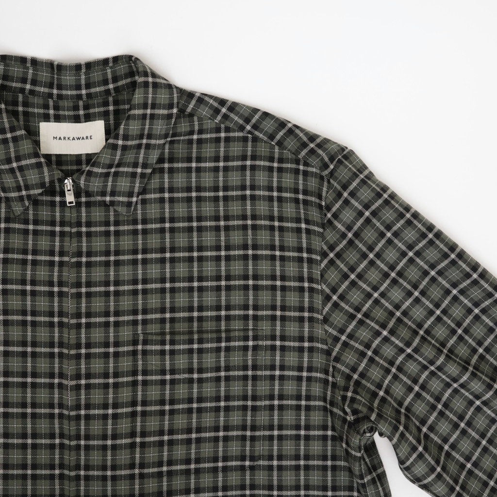 ZIP SHIRT #MOSS GRAY CHECK [A26C17SH03C]