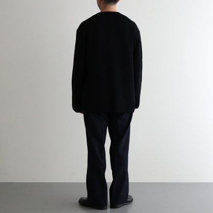 SOLID WOOL RIB CREW NECK #BLACK [BN-24FM-042]