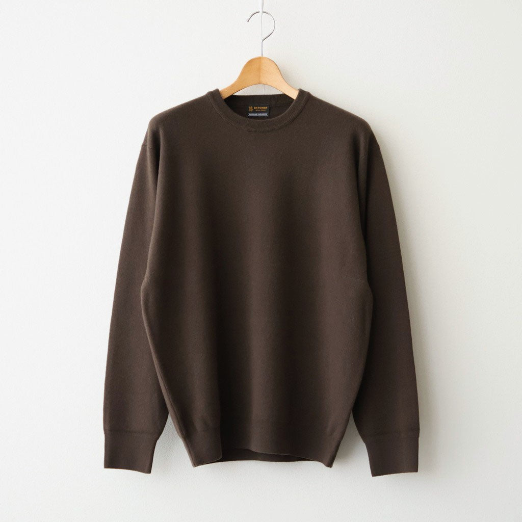 SUNSHINE CASHMERE CREW NECK #BROWN [BN-26FM-057]
