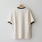 Co/Silk Nep Ringer Tee #Ivory-BODY×Black [BHS25S039]