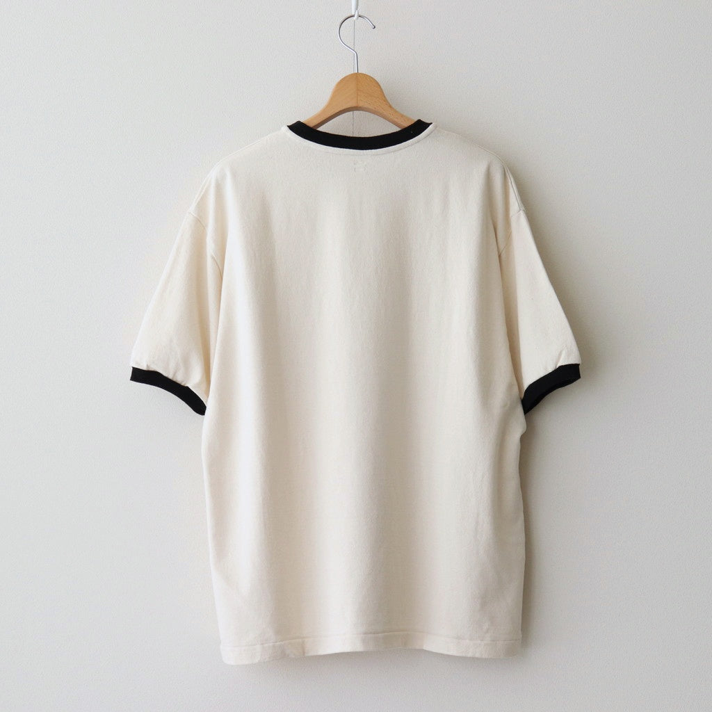 Co/Silk Nep Ringer Tee #Ivory-BODY×Black [BHS25S039]