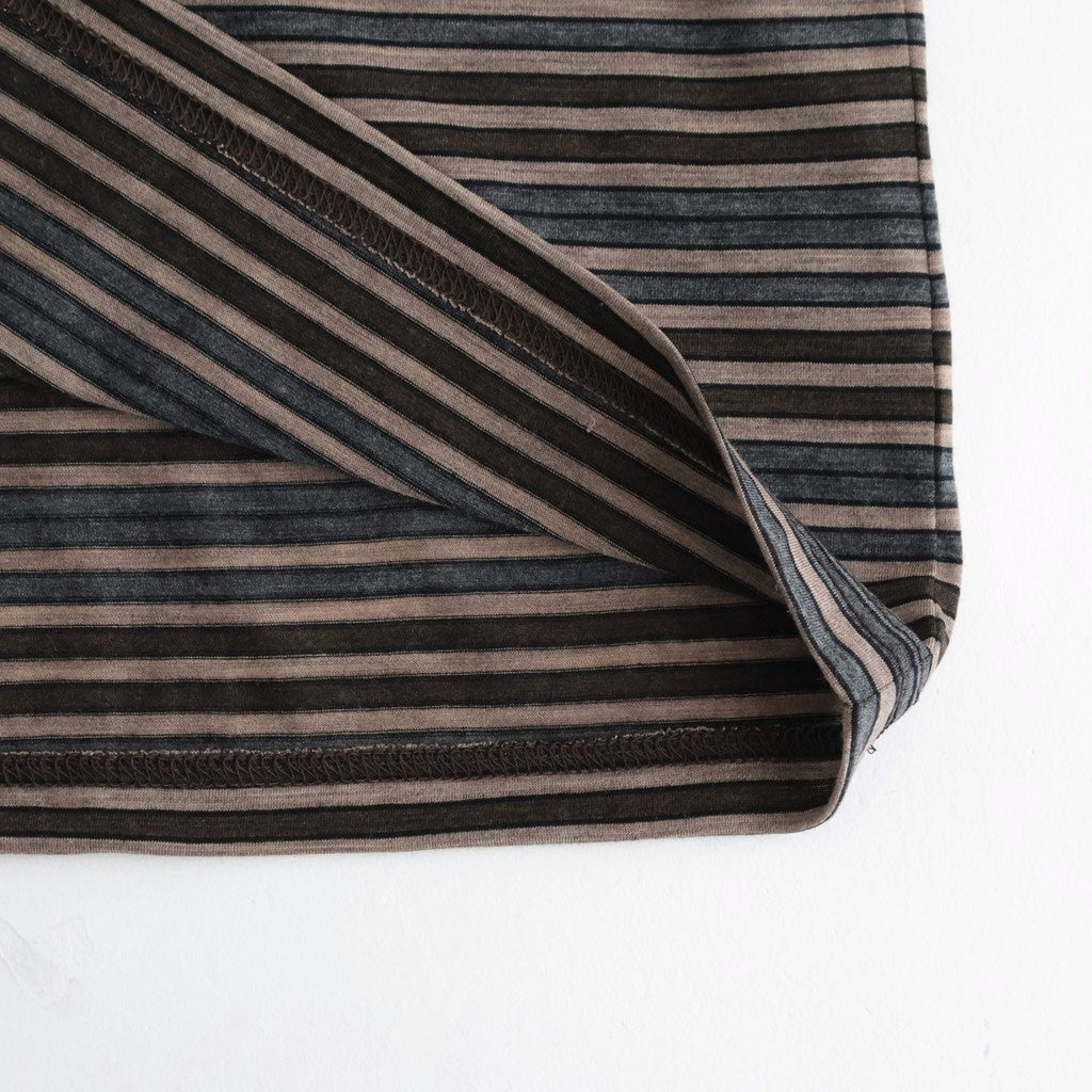 CREW NECK TEE #BEIGE BORDER [M26A12CS02B]