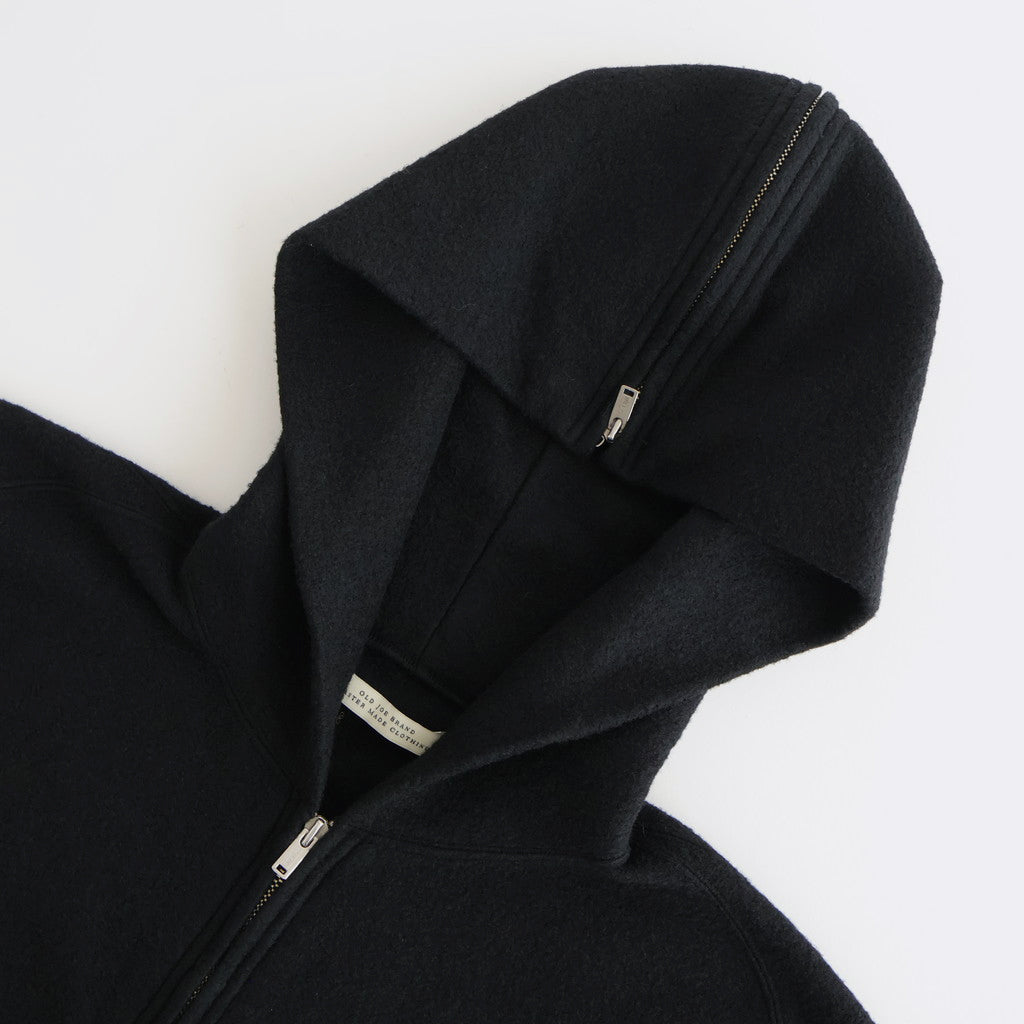 ZIP-FRONT ATHLETIC HOODIE #ONYX [252OJ-CT06]