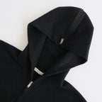 ZIP-FRONT ATHLETIC HOODIE #ONYX [252OJ-CT06]
